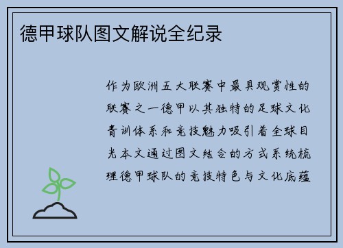 德甲球队图文解说全纪录