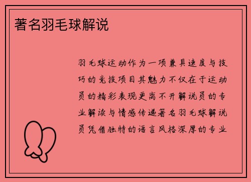 著名羽毛球解说